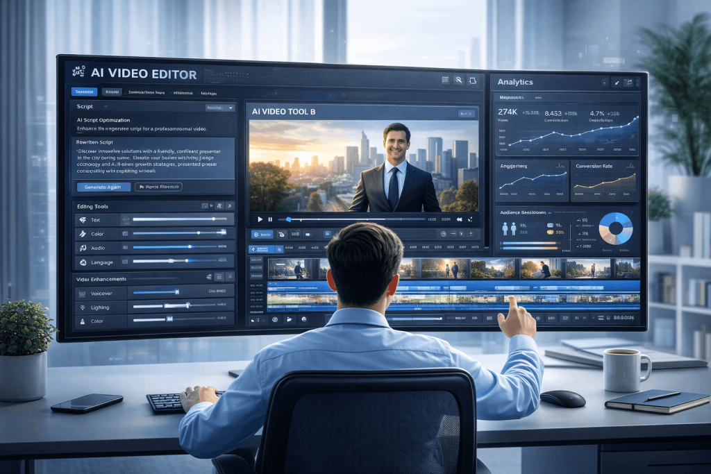 Marketer improving AI generated video performance