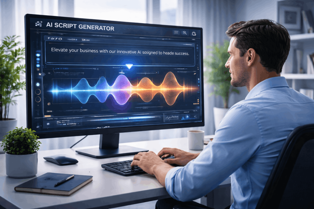 Creator generating voiceover automatically using AI