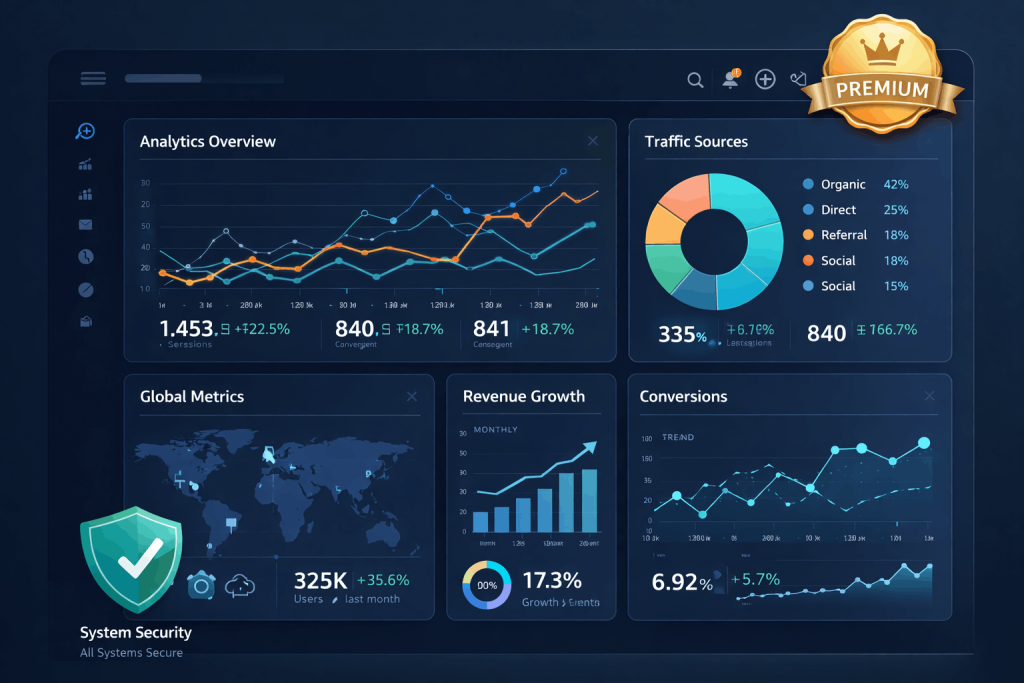 Premium AI platform interface with advanced features