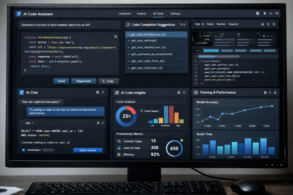 Different AI programming tools interface