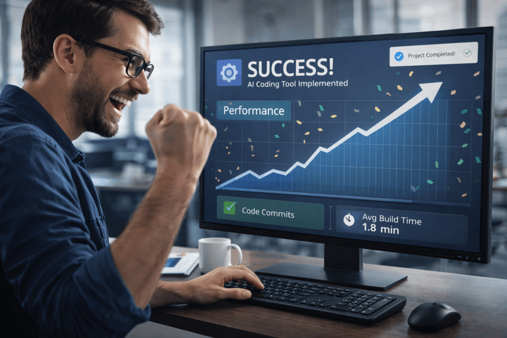 Successful programmer using AI coding assistant
